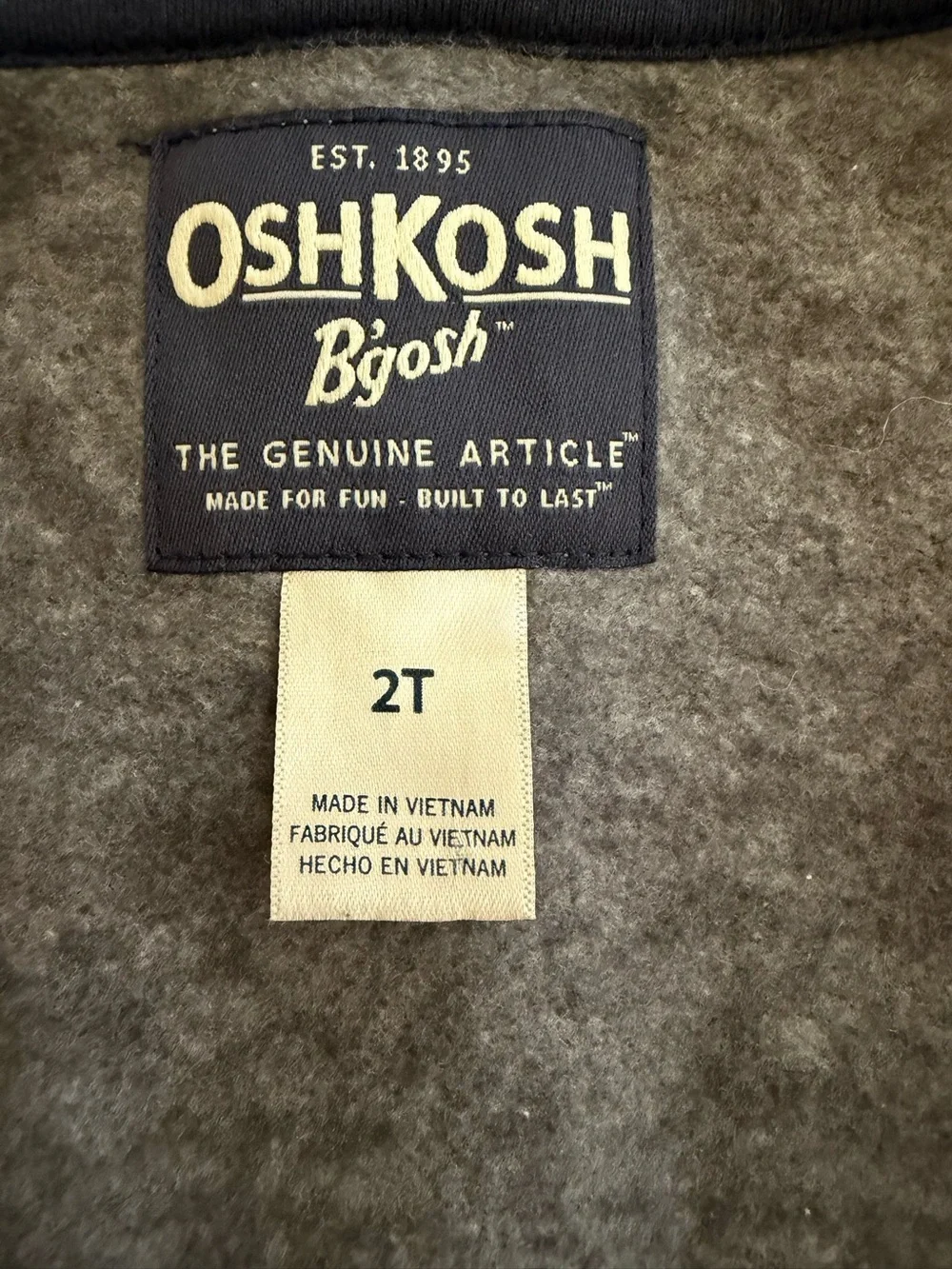 OshKosh Bgosh soft zip